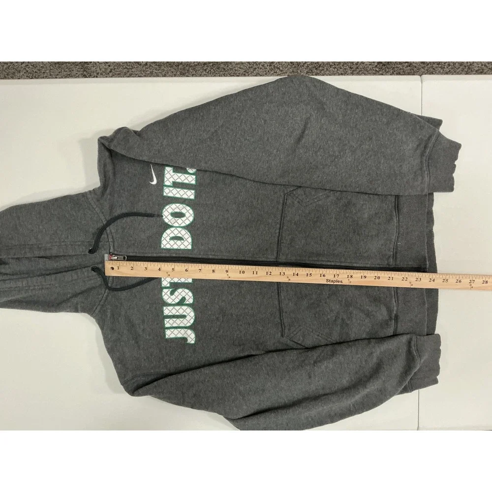 VTG Y2K Nike Athletic Dept Mens Gray Full‎ Zip Hoodie Spellout 